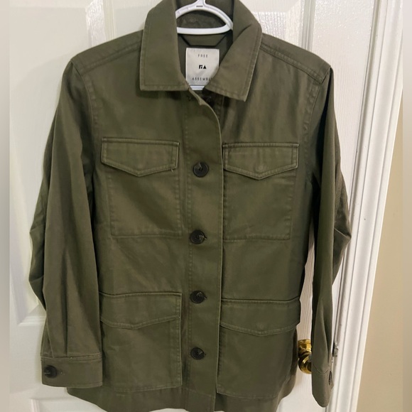 🔵 4) Free Assembly Women's Modern Utility Jacket sz XS NWT olive green - Picture 5 of 8